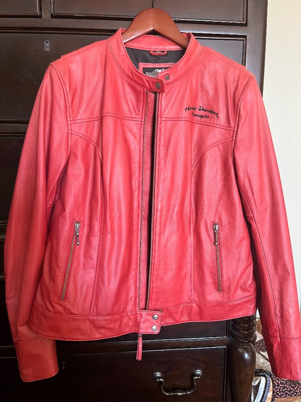 Ladies Red Leather Harley-Davidson Jacket